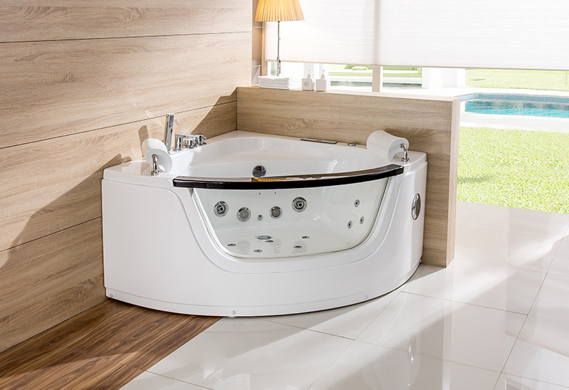 A057B 120cm Lille Jacuzzi Hjørnebadekar Spabad